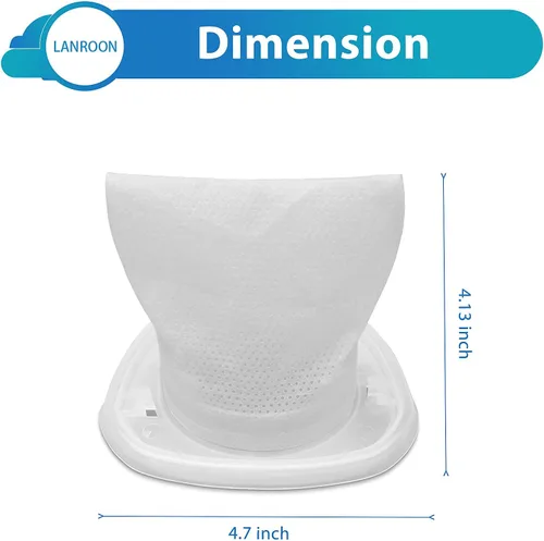 Vista 7 de Paquete de 10 filtros HNVCF10 compatibles con aspiradoras de mano Black and Decker, HNVC215BW52, HNVC215B10, HNVC115J06, HNVC115B22