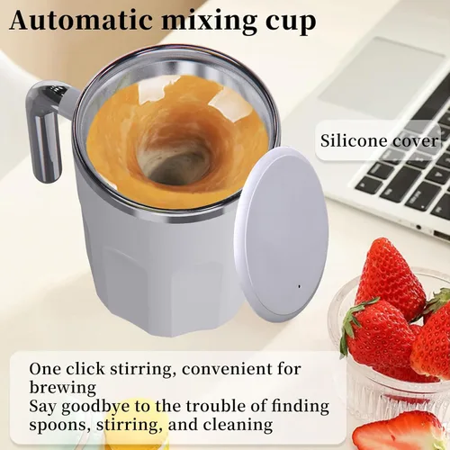 Vista 5 de Taza autoagitadora automática – Taza mezcladora controlada por temperatura – No necesita batería ni electricidad, para bebidas de café y polvo