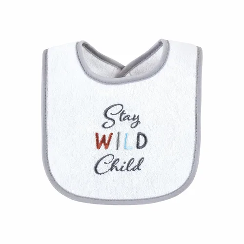 Vista 4 de Baberos Hudson Baby unisex de tela de toalla de algodón con relleno de fibra, Tamaño único Niño Gris Bosque