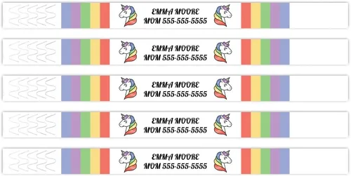 Vista 21 de Pulseras ajustables personalizadas con identificación de seguridad resistente al agua (tema de alerta de alergia)