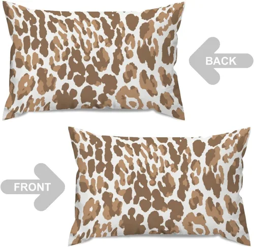 Vista 4 de ArogGeld Funda de almohada para sofá, guepardo y leopardo, estampado de leopardo, funda de cojín decorativa de granja para sala de estar