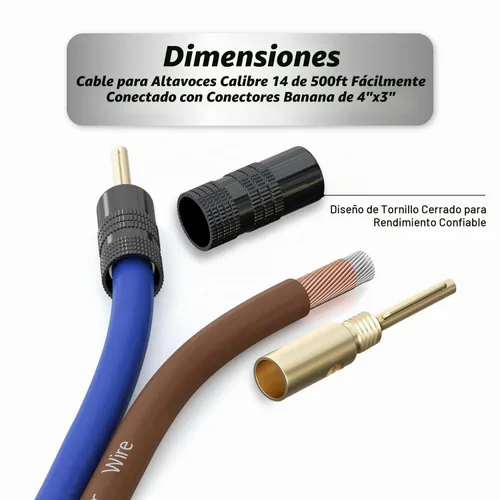 Vista 3 de InstallGear - Cable de altavoz de calibre 14, cable de 100 pies, 14 AWG Azul/Negro