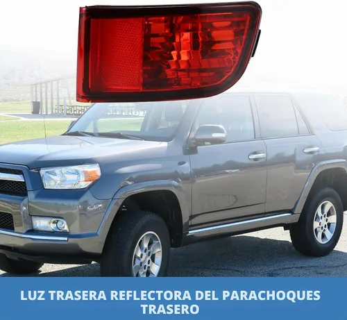 Vista 2 de uxcell Lámpara de luz reflectora de parachoques lateral trasero derecho para Toyota 4Runner 2003-2005 rojo