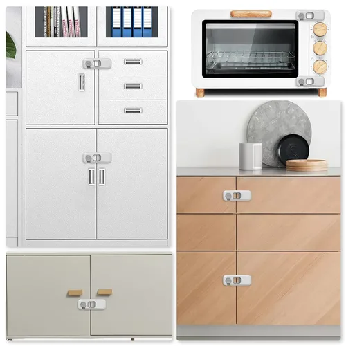 Vista 6 de 5 cerraduras de seguridad para refrigerador para niños. Pestillos autoadhesivos protectores. Cerradura a prueba de pellizcos para niños pequeños