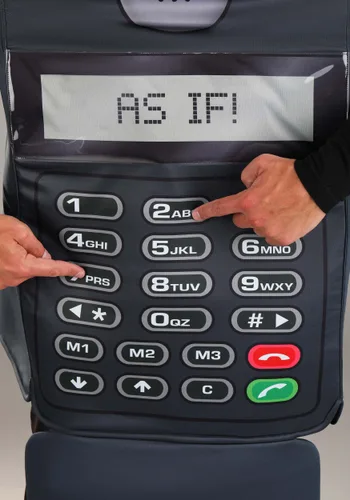 Vista 3 de Disfraz Retro de Teléfono Celular con Tapa para Adultos Multicolor