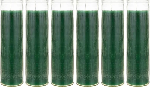 Vista 8 de Mega Candles 1 pieza Velas de Oración Devocional de Recipiente de Vidrio Negro Sin Aroma de 7 Días, Vela de Cera Premium 2 Pulgadas x 8 Pulgadas
