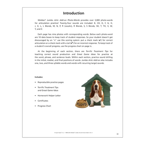 Vista 2 de Super Duper Publications Webber Jumbo Artic Drill Book Add-On Volume 3 Logopedia - Articulación Materiales educativos de aprendizaje para niños