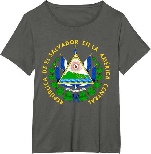 Vista 64 de Camiseta con diseño de emblema de la bandera de El Salvador