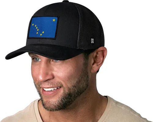 Vista 3 de HAKA Gorra de béisbol unisex con diseño de bandera del estado Gorra de béisbol de malla de camionero
