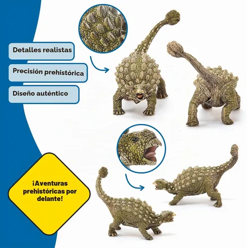 Vista 3 de Schleich Dinosaurs - Ankylosaurus Toy Figurine - Kids Ages 4+ 15023