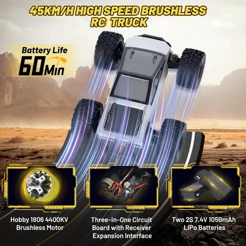 Vista 3 de JT20W-V2 - Coche RC 1/20 a escala 4WD sin escobillas para adultos, camión RC de pasatiempo de alta velocidad de 45KPH, vehículo eléctrico