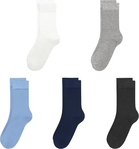 Vista 17 de SERISIMPLE Calcetines de bambú de viscosa para niños, calcetines escolares antiolor para niños y niñas, uniforme, ligeros, con costuras planas, 5
