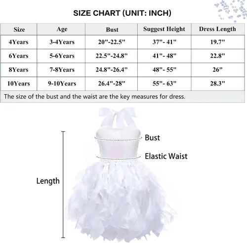Vista 5 de Tutu Dress for Girls Princess Prom Dresses Sparkly Sequin Tulle Party Dress for Girls Easter Birthday Party Outfit
