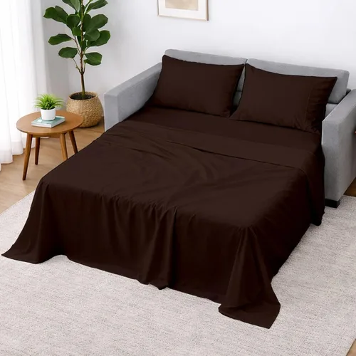 Vista 16 de Cottington Lane Juego de 4 piezas de sábanas para sofá cama tamaño individual, 100% algodón egipcio de alta calidad para sofá cama, sofá biplaza
