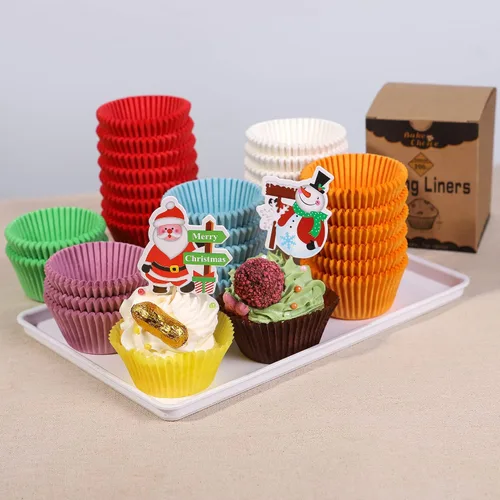 Vista 5 de Bake Choice - 200 forros estándar para cupcakes para hornear, forros para magdalenas marrones Food-grade cupcake wrappers, greaseproof parchment