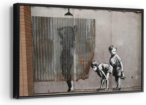 Vista 10 de Arte en lienzo de Banksy para pared, decoración del hogar, lienzo pre-estirado - varios tamaños