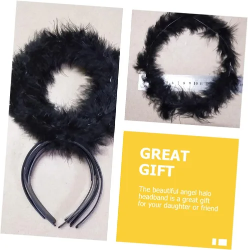 Vista 3 de USHOBE 30 Pcs Black Angel Headband Cosplay Costume Makeup Headband Prom Tiara Headbands for Women Headbands for Halloween Party Angels Hair