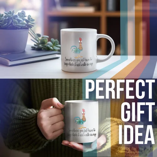 Vista 4 de Taza de café divertida Sometimes You Just Have To Say Cluck it And Walk Away M724