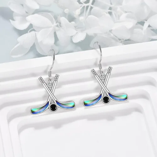 Vista 2 de YAFEINI Regalos de joyería para amantes de los deportes, plata de ley 925 para golf, fútbol, hockey, voleibol, pelota de tenis, aretes para mujeres
