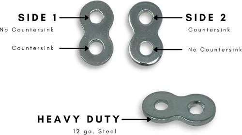 Vista 2 de Paquete de 30 – Conector de mesa resistente de figura 8 o clip de sujeción para escritorio, acero grueso de calibre 12
