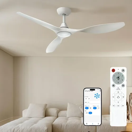 Vista 15 de Roomratv Ventiladores de techo con luces y control remoto, motor CC reversible silencioso y silencioso, 6 velocidades, temporizadores, 3 CCT, uso