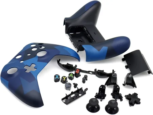 Vista 3 de Deal4GO Kit de carcasa completa con palanca/botones/parachoques RB LB/reemplazo de placa frontal para mando Xbox One azul