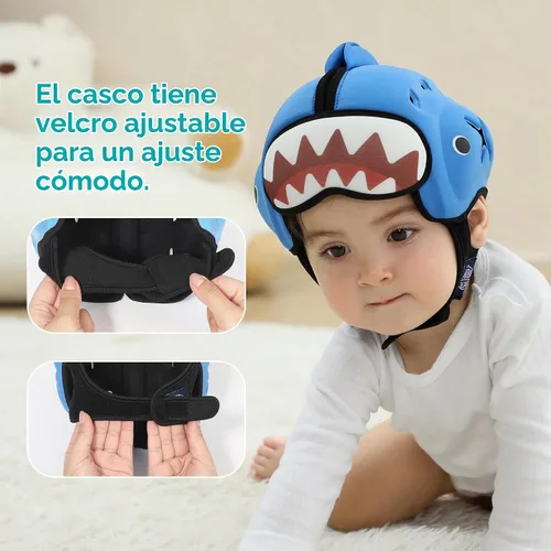Vista 6 de Mambobaby - Casco de seguridad para bebé, transpirable, protector de cabeza de bebé para gatear, caminar, ultraligero, suave y ajustable, adecuado