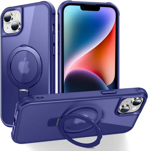 Vista 39 de CHAOFEnG - Funda compatible con iPhone 11 con soporte, color negro Fundas delgadas de grado militar para iPhone 11 con soporte de anillo
