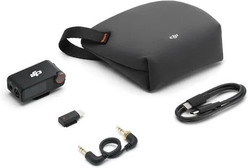 Vista 4 de DJI Receptor de micrófono 3, mini micrófono inalámbrico para iPhone/cámara/Android, ligero e intuitivo, micrófono de solapa, flotador de 32 bits