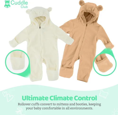 Vista 124 de Enterizo de vellón para bebé, rómper de una sola pieza con capucha para niños, ropa para exteriores, chaqueta infantil