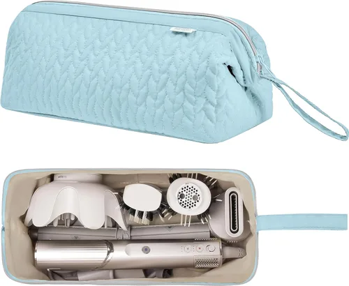 Vista 16 de KarSyon Shark Flex Style Funda para Dyson Airwrap cepillo secador de pelo Revlon herramientas para el cabello, bolsa de viaje, estuche de Beige