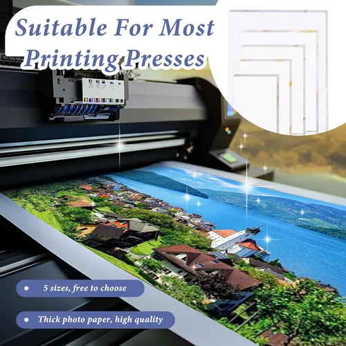 Vista 4 de 100 hojas de papel fotográfico brillante de 200 GSM, papel de impresora fotográfica de calidad de tinte y tinta, hojas de impresión de imágenes