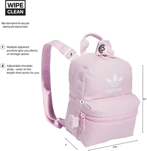 Vista 2 de adidas Originals Trefoil 2.0 Mini Mochila Pequeña Bolsa de Viaje, Orquídea Fusión Púrpura, Trefoil 2.0 Mini Mochila Pequeña Bolsa de Viaje
