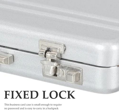 Vista 6 de Garneck Estuche para tarjetas de visita: mini maletín portátil de aluminio para tarjetas de crédito, caja de almacenamiento para hombres y mujeres