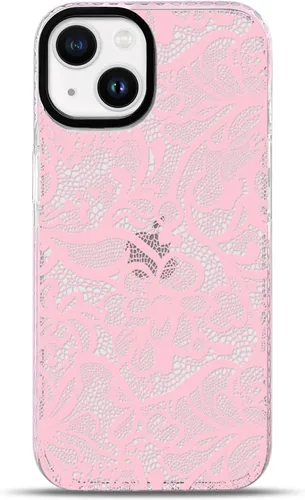 Vista 21 de NITITOP Funda para iPhone 13 Pro con flores de encaje transparente - Negro