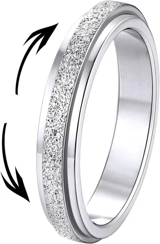 Vista 17 de Supcare Anillos antiestrés para mujer de 4/6/0.315 in para la ansiedad, anillo de pulgar con chorro de arena, regalo para mujeres, talla 7-14
