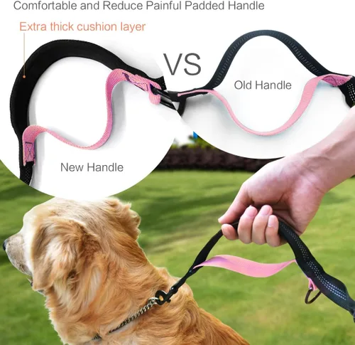 Vista 5 de Uppetly Correa de correr para perros manos libres con cinturón de cintura, cuerda elástica de doble asa retráctil para perros pequeños y medianos
