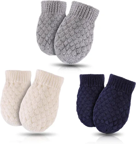 Vista 69 de Guantes de punto para bebés, niños y niñas, guantes de invierno para recién nacidos, guantes de 0 a 3 años