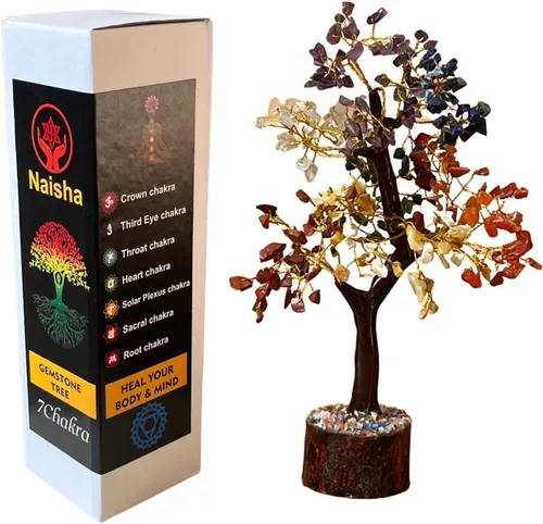 Vista 10 de NAISHA Árbol de la vida de cuarzo rosa, árbol de chakras para energía positiva, figura de Feng Shui, piedra preciosa hecha a mano, bonsái de árbol