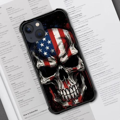 Vista 124 de Funda compatible con iPhone 8, a prueba de golpes, antiarañazos, bandera de ciervos de cola blanca de grano de madera estadounidense