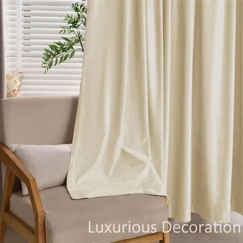 Vista 8 de Fcosie Cortinas para Cine en Casa con Ganchos Planos, Cortinas de Terciopelo Extra Anchas, Cortinas Opacas Oscurecedoras con Aislamiento Térmico