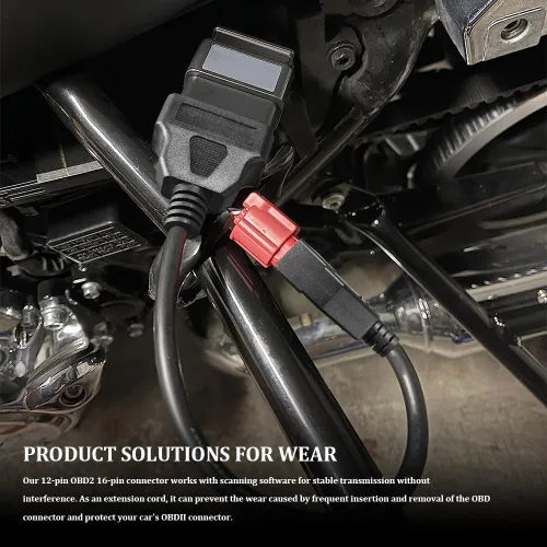 Vista 7 de Adaptador OBD2 a OBD1 GM, lector de código de automóvil, OBD1 de 12 pines a OBD2 conector de cable de escáner de enchufe de 16 pines, herramienta