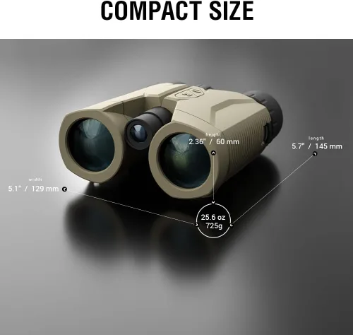 Vista 2 de ATN 10x42 Binocular de balística láser con telémetro láser, Bluetooth, calculadora balística y aplicación móvil (9,842.5 ft)