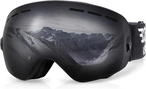 Vista 14 de EXP VISION Gafas de esquí de snowboard para hombres, mujeres y jóvenes, antiempañamiento OTG, gafas de nieve de invierno, lentes desmontables