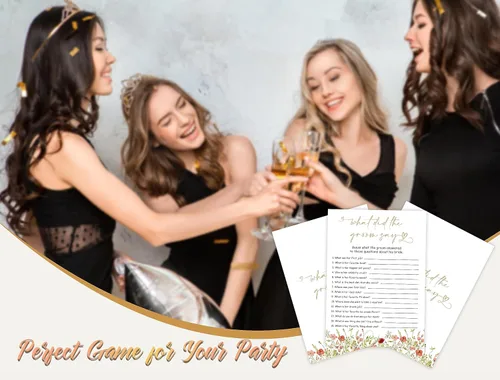 Vista 5 de What Did the Groom Say - Juego de despedida de soltera, despedida de soltera y despedida de soltera, juego de 30 tarjetas, tarjetas de juego