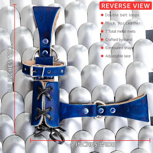 Vista 88 de Armory Replicas™ - Rana espada de cuero hecha a mano – Disfraz medieval LARP hebilla ajustable y cinturón de arma con cable soporte