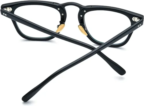 Vista 18 de HEPIDEM Marco de gafas de acetato para mujer, gafas cuadradas vintage para hombre, gafas ópticas