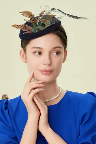 Vista 4 de BABEYOND Sombrero de tocado para fiesta de té Kentucky Fascinator Hat Derby Pillbox Hat talla única