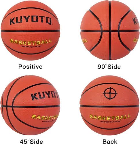 Vista 6 de KUYOTQ Kids Toddler Youth Adult Size 3/4/5/6/7 Basketball 22/25.5/27.5/28.5/29.5" Thickened Rubber or Faux Leather Indoor Outdoor Basketball for