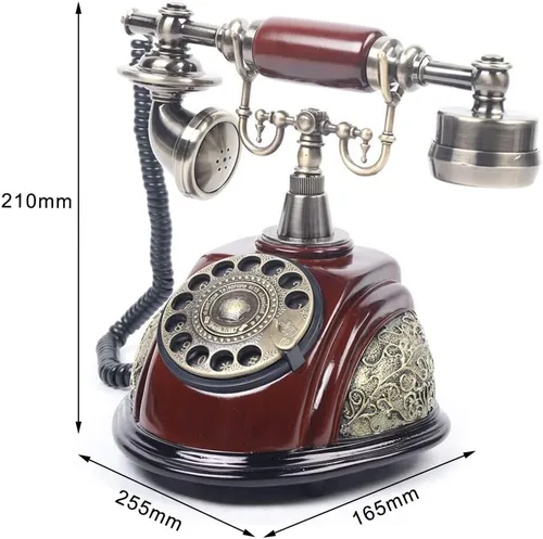Vista 2 de Teléfono giratorio de estilo europeo antiguo vintage, teléfono fijo retro, teléfono de escritorio, teléfono de cerámica para oficina en casa